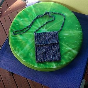 Beaded blue bag